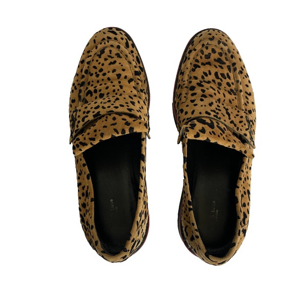 Women's 8 Rag & Bone Taryn Suede Cheetah Brown Vibram Sole Loafers - Picture 6 of 7